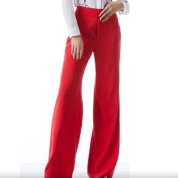 Alice + Olivia Red Wide Leg Pants Size 8